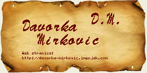 Davorka Mirković vizit kartica
